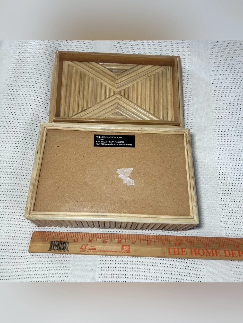 Williams Sonoma Pencil Reed Trinket Box Split Bamboo